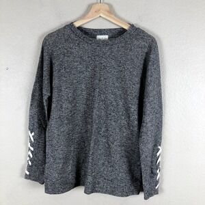 Carly St Claire  Coastal Sweatshirt Sweater‎ Womens Small Gray Tie Sleeve Detail